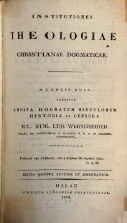 Institutiones theologiae christianae dogmaticae