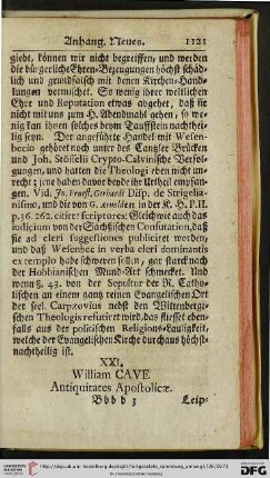 [XXI. William Cave Antiquitates Apostolicae – XXVIII. Neue Bücher]