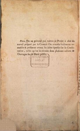 Projet de constitution
