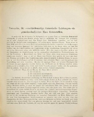 Versuche, für verschiedenartige turnerische Leistungen ein gemeinsames Mass festzustellen
