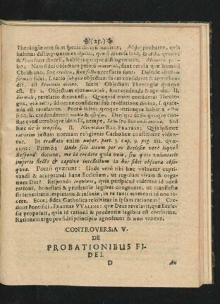 Controversia V. De Probationibus Fidei.
