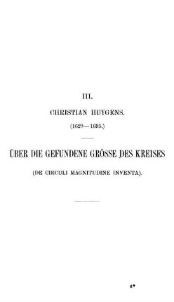 III. Christian Huygens.