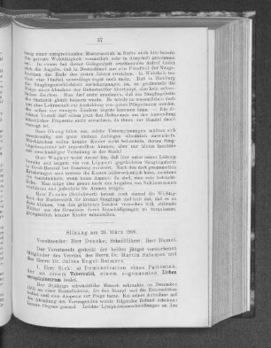 Sitzung am 20. März 1906.