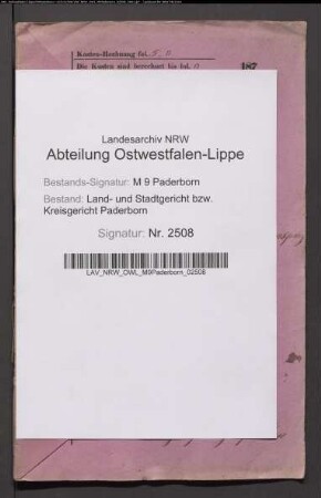 Erblasser: Witte, Anna Maria Theresia, geb. Düchting: