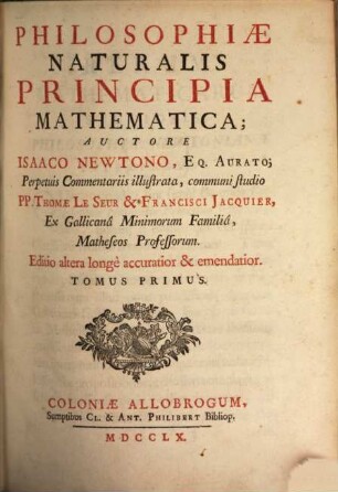 Philosophiae Naturalis Principia Mathematica. 1