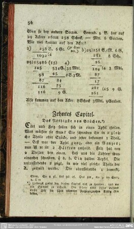 Zehntes Capitel. Das Nöthigste von Brüchen