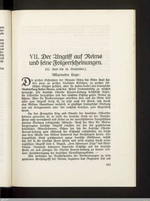 VII. Der Angriff auf Reims und seine Folgeerscheinungen