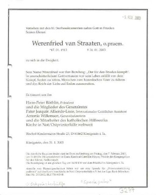 Straaten, Werenfried van