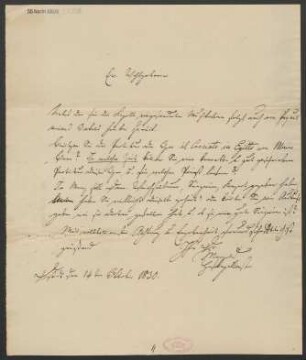 Brief an B. Schott's Söhne : 14.10.1830