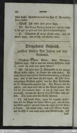 Dreyzehntes Gespräch