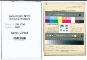 Entnazifizierung Gertrud Ophey , geb. 06.02.1895 (Gastwirtin)