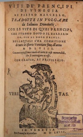 Vita de prencipi di Vinegia