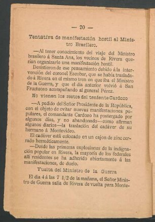 Vuelta del ministro de la guerra