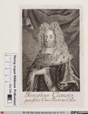 Bildnis Joseph Clemens (von Bayern), 1688-1723 Kurfürst u. Erzbischof von Köln