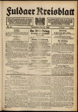 Ausgabe vom Donnerstag, den 28. Juni 1917.