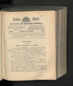 No. 101, 24. April 1917