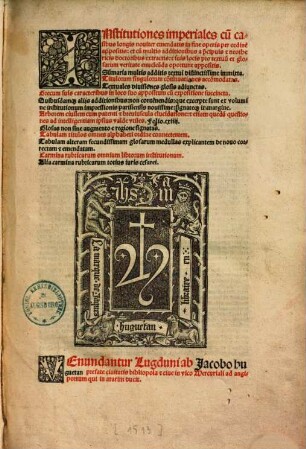 Institutiones imperiales : cum casibus longis noviter emendatis ...