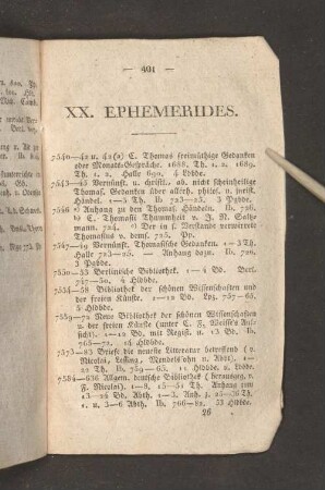 XX. Ephemerides.