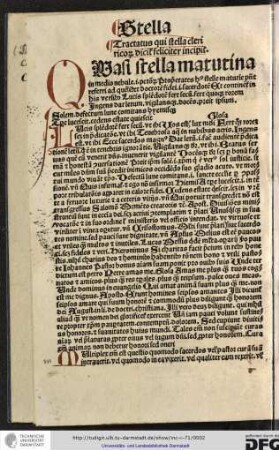 Quasi stella matutina in medio nebule idest in medio peccatorum. Proprietates huius stelle matutine possunt referri ad quemlibet sacerdotem et doctorem fidei...