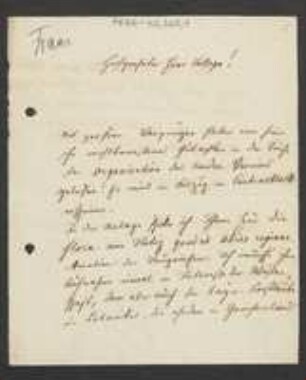 Brief von Carl Fraas an Unbekannt