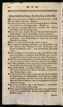 422-426, Unterschiedliche Arten, die Briefe zu beschliessen.