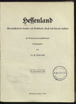 Heft 1/2, Januar/Februar 1934