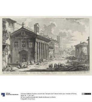 Ansicht des Tempels der Fortuna Virilis (aus: Vedute di Roma)