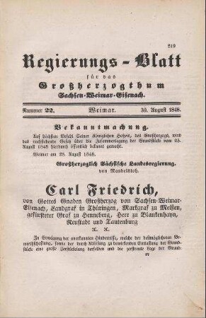 Nr. 22 : 30. August 1848