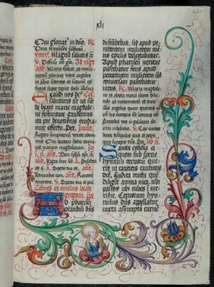 Zierinitiale: A(d pharisei), bewohnte Ranke: Maria Magdalena