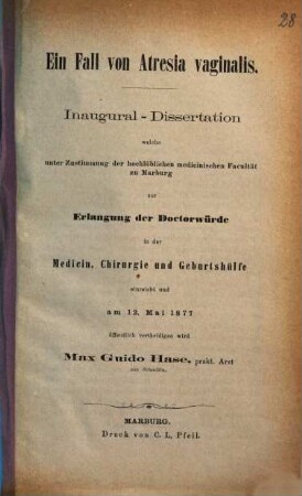 Ein Fall von Atresia vaginalis