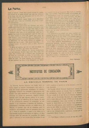 Institutos de educación : La escuela normal de Paris