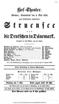 Struensee und die Deutschen in Dänemark