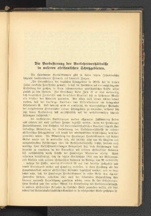Die Verbesserung der Verkehrsverhältnisse in unseren afrikanischen Schutzgebieten.
