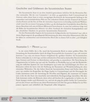 Geschichte und Geldwesen des byzantinischen Staates