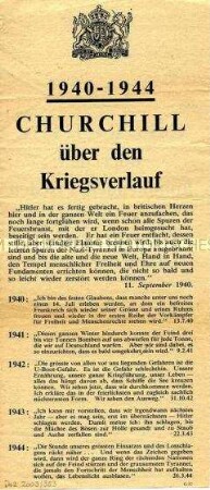 Abwurf-Flugblatt der Alliierten mit Aussagen von Churchill