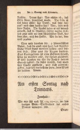 Am ersten Sontag nach Trinitatis.