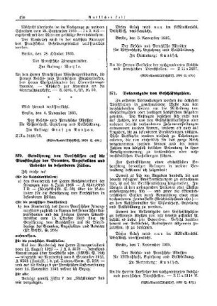 Bekanntgabe von Geschäftszahlen : [Allgemeine Verwaltungssachen] ; [Amtliche Erlasse] ; [Amtlicher Teil]