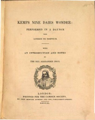 Kemps Nine daies wonder : performed in a daunce from London to Norwich