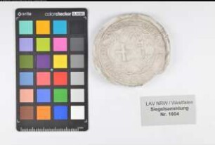 Siegler: Lügde, Stadt Überlieferungsart: Nachbildung. Stoff: Gips Farbe: ungefärbt Form: rund. Durchmesser: 68 mm Art: Typ: Umschrift: