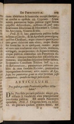 503-513, Articulus II. Pro quibus peccatis Poenitentia publica dictabatur?