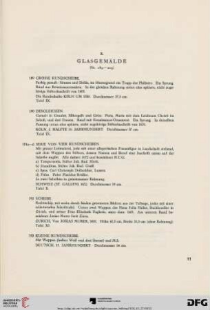 E. Glasgemälde (Nr. 189-203)