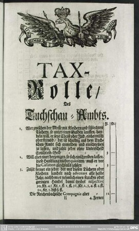 Tax-Rolle, Des Tuchschau-Ambts