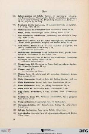 Zinn (Nr. 108-129)