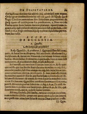 Locus De Ecclesia.