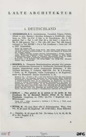 I. Alte Architektur (Nr. 1-390)