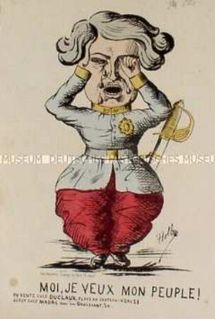 Moi, je veux mon peuple - Karikatur eventuell auf Eugen Bonaparte (Sohn von Napoleon III.)