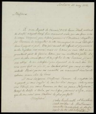 [Brief von Bulgakov an namentlich nicht genannte(n) Adressaten vom 31.05.1772]