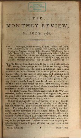 The monthly review, or, literary journal. 79. 1788
