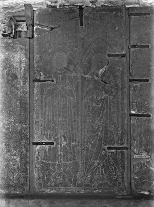 Doppelgrabstein eines Ehepaars aus der Abtei Sankt Bavo