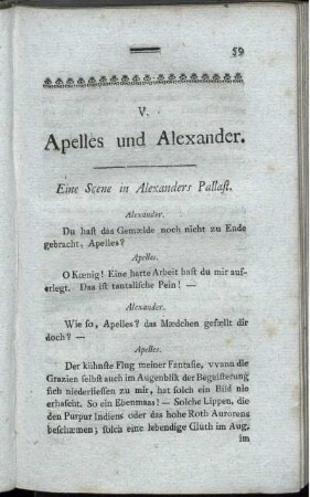 V. Apelles und Alexander